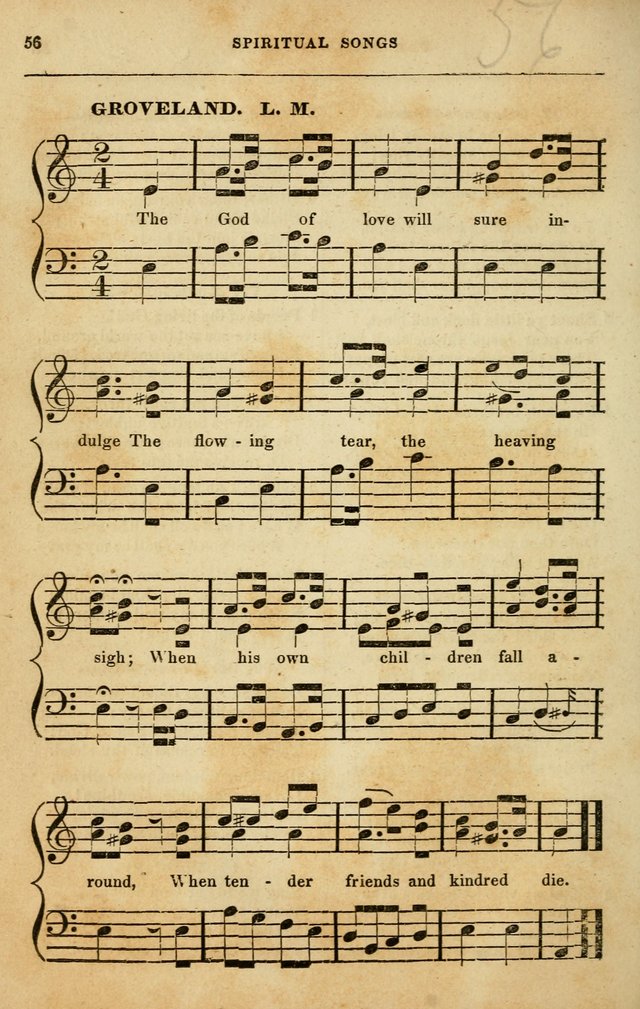 Spiritual Songs for Social Worship: adapted to the use of families and private circles in seasons of rivival, to missionary meetings, to the monthly concert, and to other occasions of special interest page 56