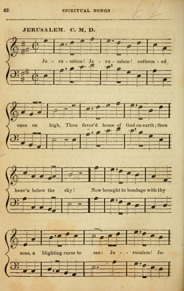 Spiritual Songs for Social Worship: adapted to the use of families and private circles in seasons of rivival, to missionary meetings, to the monthly concert, and to other occasions of special interest page 62