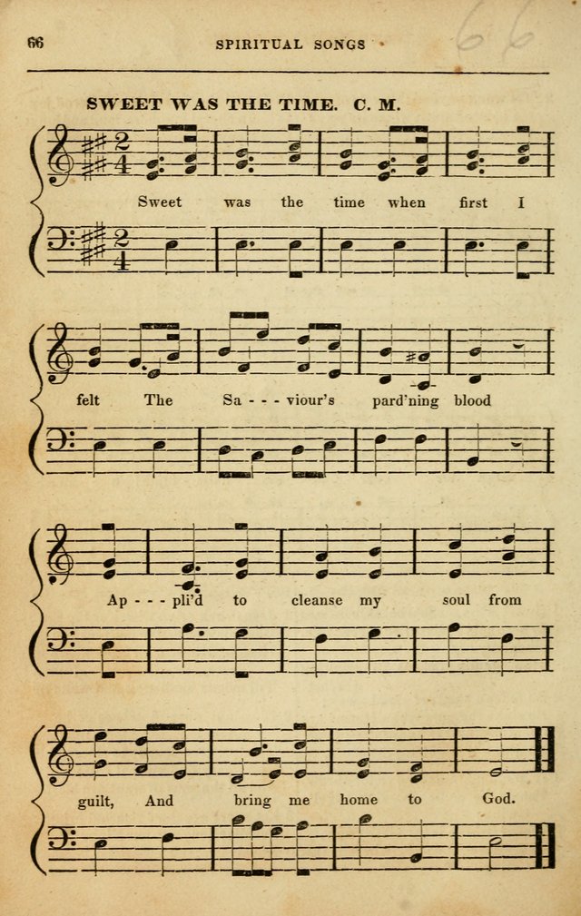 Spiritual Songs for Social Worship: adapted to the use of families and private circles in seasons of rivival, to missionary meetings, to the monthly concert, and to other occasions of special interest page 66