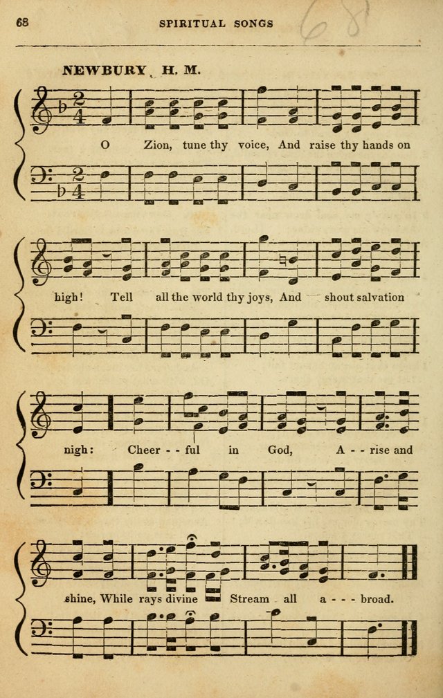Spiritual Songs for Social Worship: adapted to the use of families and private circles in seasons of rivival, to missionary meetings, to the monthly concert, and to other occasions of special interest page 68