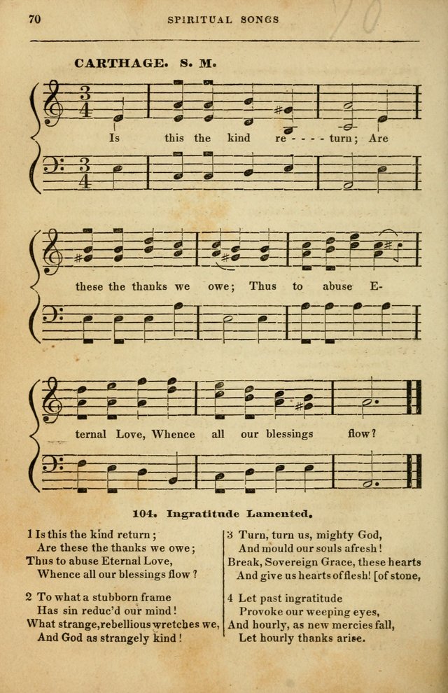 Spiritual Songs for Social Worship: adapted to the use of families and private circles in seasons of rivival, to missionary meetings, to the monthly concert, and to other occasions of special interest page 70