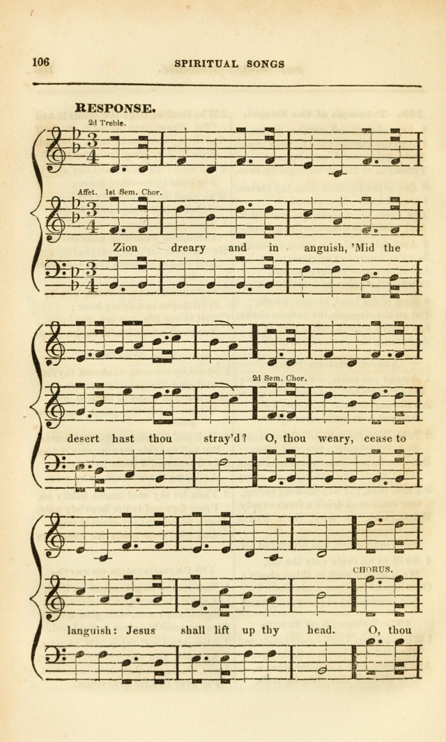 Spiritual Songs for Social Worship: adapted to the use of families and private circles, to missinary meetings, to monthly concert, and to other occasions of special interest.(Rev. and Enl. Ed.) page 106