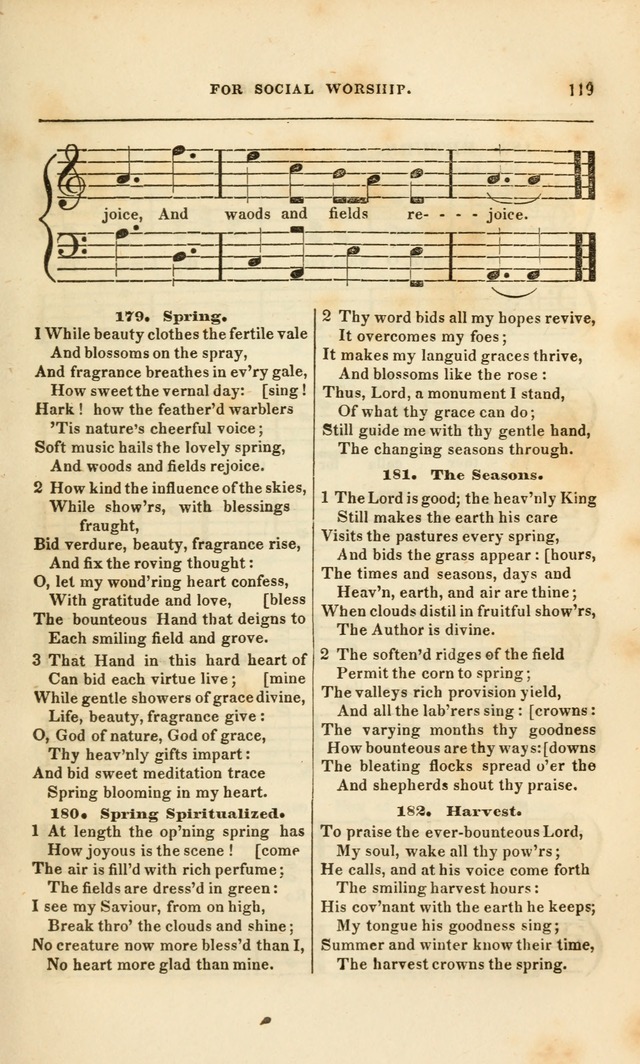 Spiritual Songs for Social Worship: adapted to the use of families and private circles, to missinary meetings, to monthly concert, and to other occasions of special interest.(Rev. and Enl. Ed.) page 119