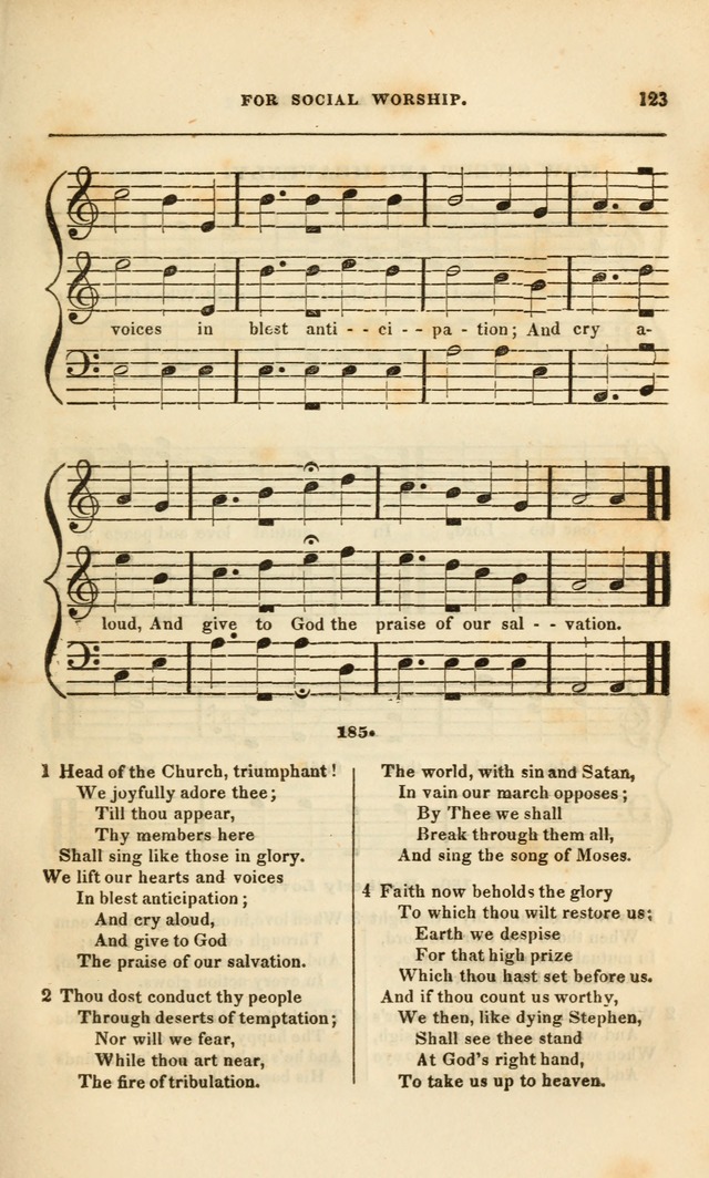 Spiritual Songs for Social Worship: adapted to the use of families and private circles, to missinary meetings, to monthly concert, and to other occasions of special interest.(Rev. and Enl. Ed.) page 123