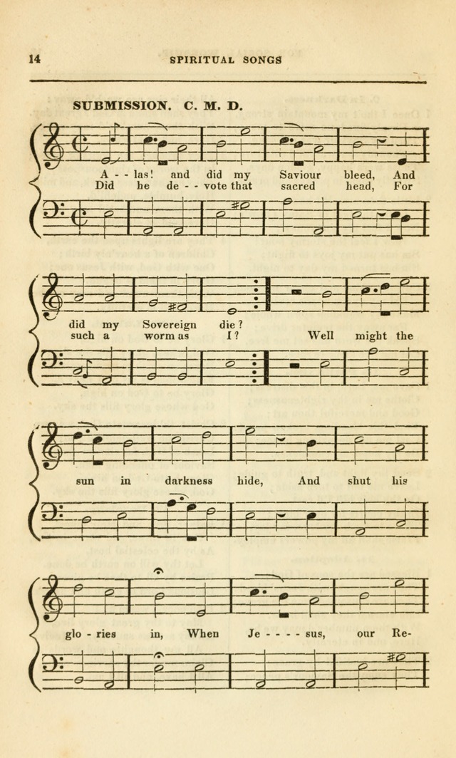 Spiritual Songs for Social Worship: adapted to the use of families and private circles, to missinary meetings, to monthly concert, and to other occasions of special interest.(Rev. and Enl. Ed.) page 14