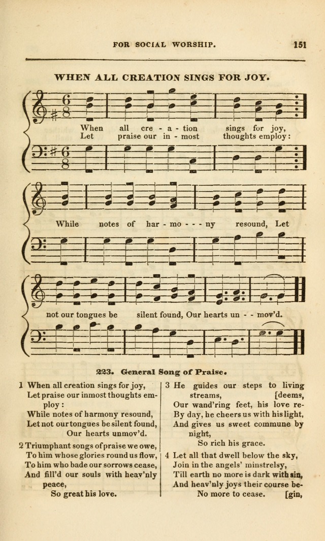 Spiritual Songs for Social Worship: adapted to the use of families and private circles, to missinary meetings, to monthly concert, and to other occasions of special interest.(Rev. and Enl. Ed.) page 151