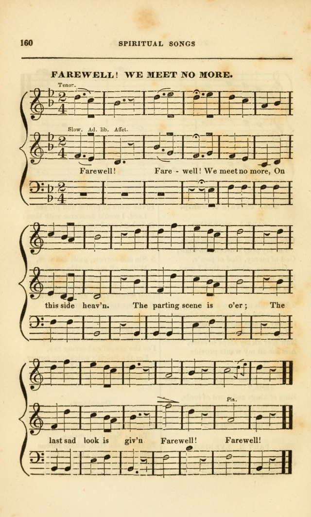 Spiritual Songs for Social Worship: adapted to the use of families and private circles, to missinary meetings, to monthly concert, and to other occasions of special interest.(Rev. and Enl. Ed.) page 160