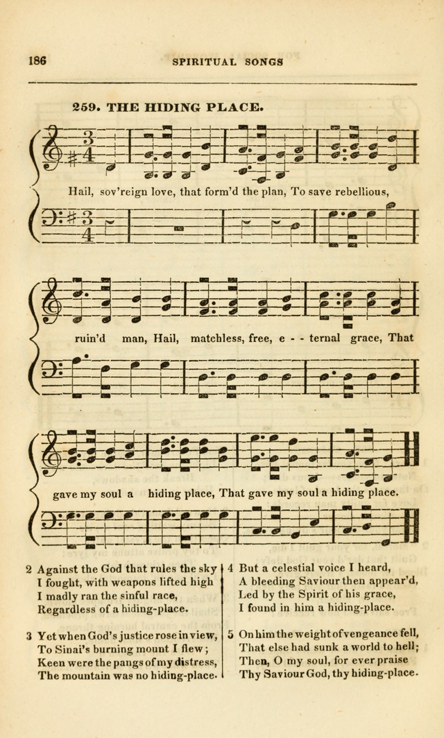 Spiritual Songs for Social Worship: adapted to the use of families and private circles, to missinary meetings, to monthly concert, and to other occasions of special interest.(Rev. and Enl. Ed.) page 186