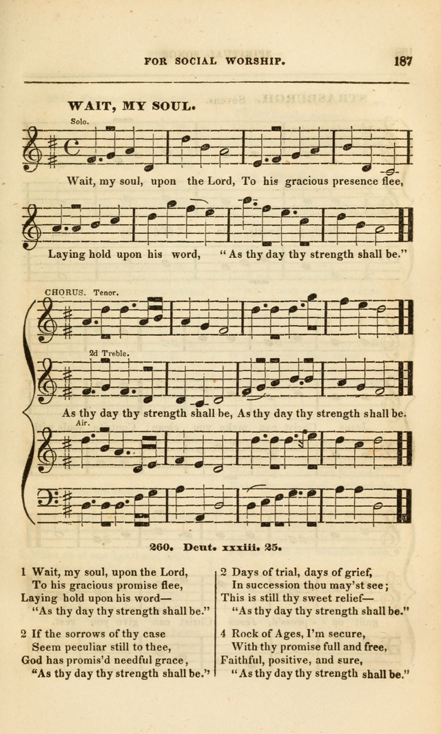 Spiritual Songs for Social Worship: adapted to the use of families and private circles, to missinary meetings, to monthly concert, and to other occasions of special interest.(Rev. and Enl. Ed.) page 187