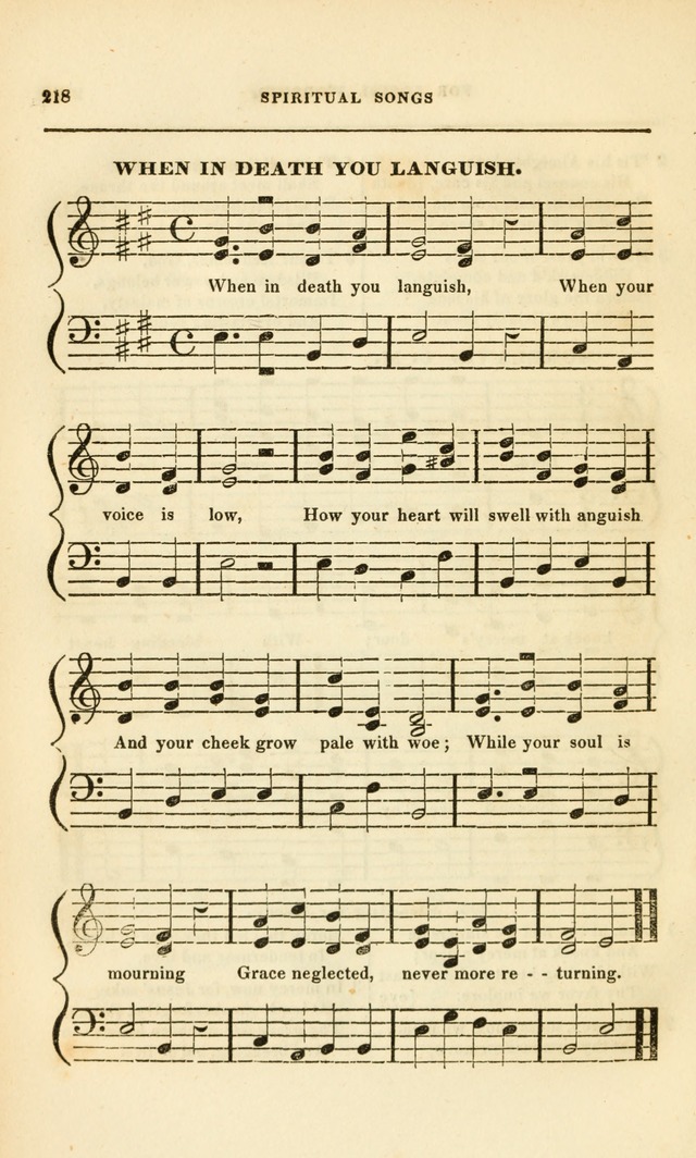 Spiritual Songs for Social Worship: adapted to the use of families and private circles, to missinary meetings, to monthly concert, and to other occasions of special interest.(Rev. and Enl. Ed.) page 218