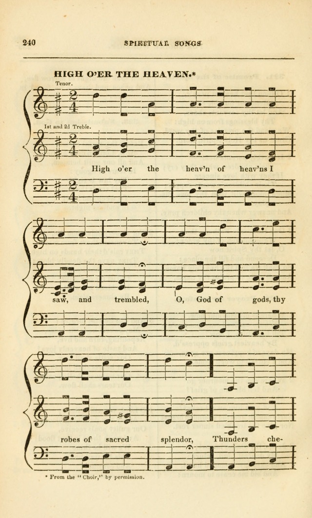 Spiritual Songs for Social Worship: adapted to the use of families and private circles, to missinary meetings, to monthly concert, and to other occasions of special interest.(Rev. and Enl. Ed.) page 240