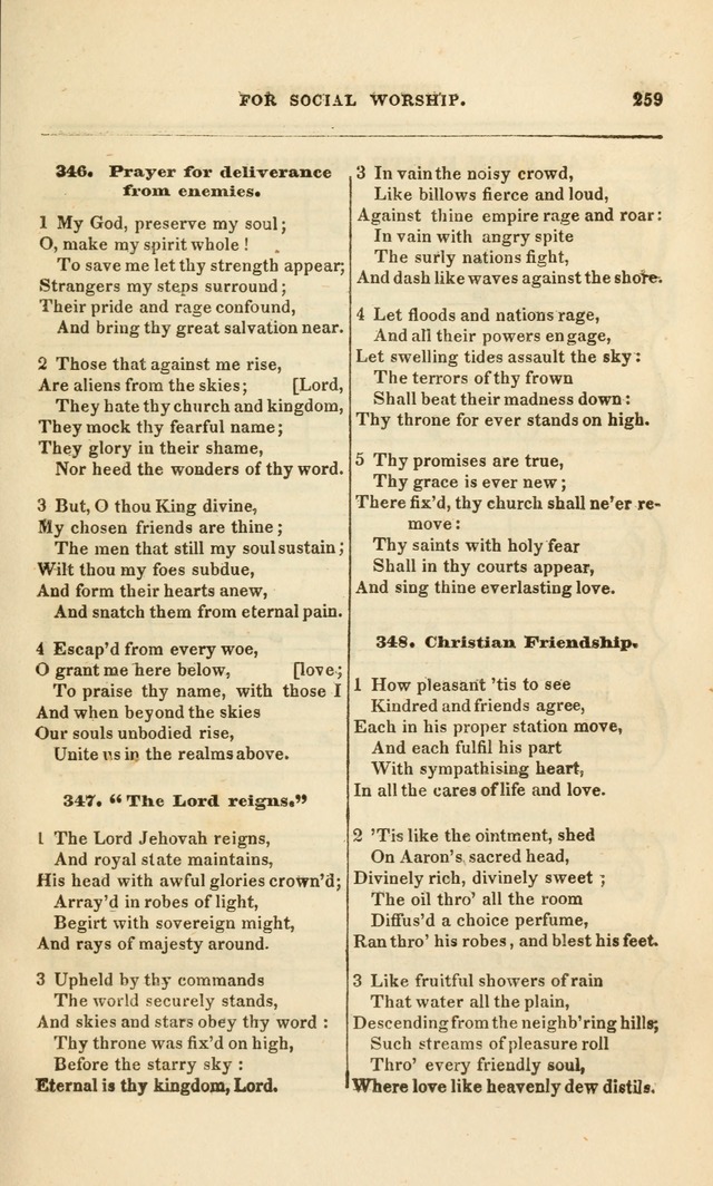 Spiritual Songs for Social Worship: adapted to the use of families and private circles, to missinary meetings, to monthly concert, and to other occasions of special interest.(Rev. and Enl. Ed.) page 259