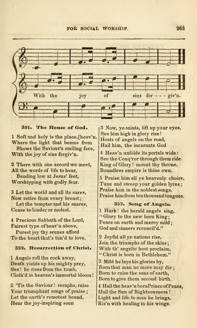 Spiritual Songs for Social Worship: adapted to the use of families and private circles, to missinary meetings, to monthly concert, and to other occasions of special interest.(Rev. and Enl. Ed.) page 263