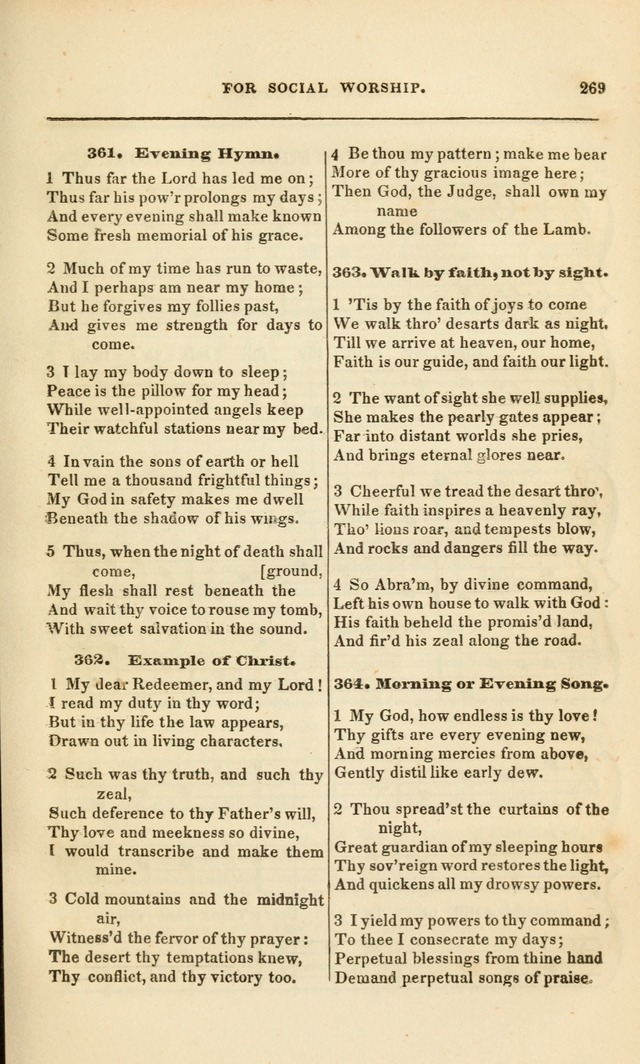 Spiritual Songs for Social Worship: adapted to the use of families and private circles, to missinary meetings, to monthly concert, and to other occasions of special interest.(Rev. and Enl. Ed.) page 269