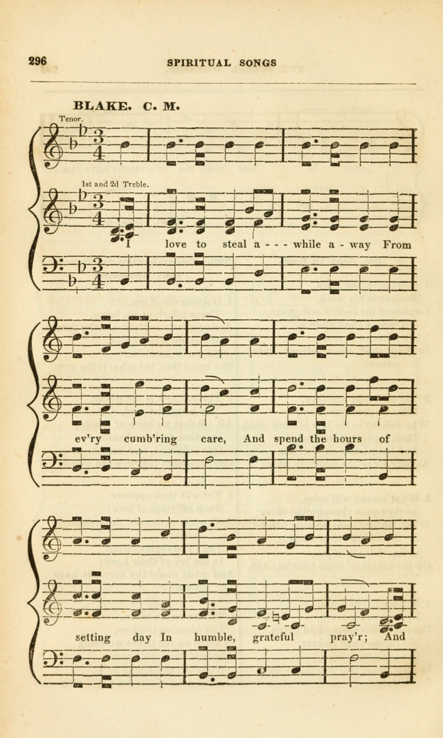 Spiritual Songs for Social Worship: adapted to the use of families and private circles, to missinary meetings, to monthly concert, and to other occasions of special interest.(Rev. and Enl. Ed.) page 296