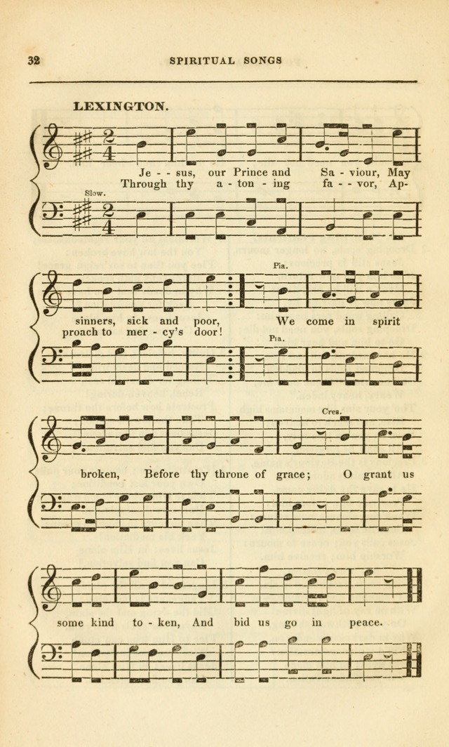 Spiritual Songs for Social Worship: adapted to the use of families and private circles, to missinary meetings, to monthly concert, and to other occasions of special interest.(Rev. and Enl. Ed.) page 32