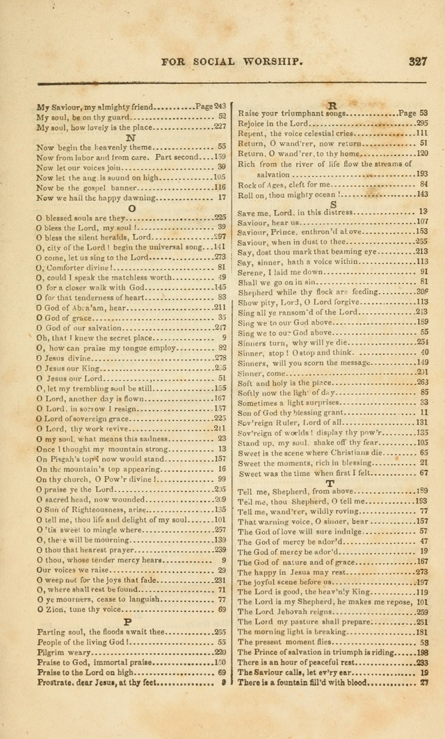 Spiritual Songs for Social Worship: adapted to the use of families and private circles, to missinary meetings, to monthly concert, and to other occasions of special interest.(Rev. and Enl. Ed.) page 327