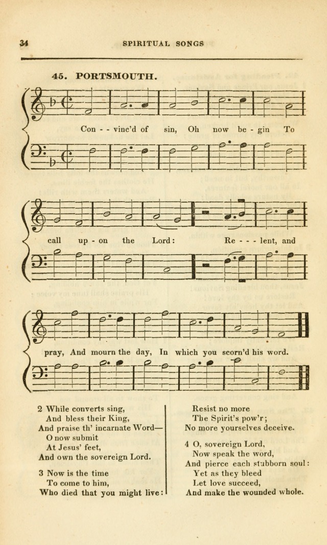 Spiritual Songs for Social Worship: adapted to the use of families and private circles, to missinary meetings, to monthly concert, and to other occasions of special interest.(Rev. and Enl. Ed.) page 34