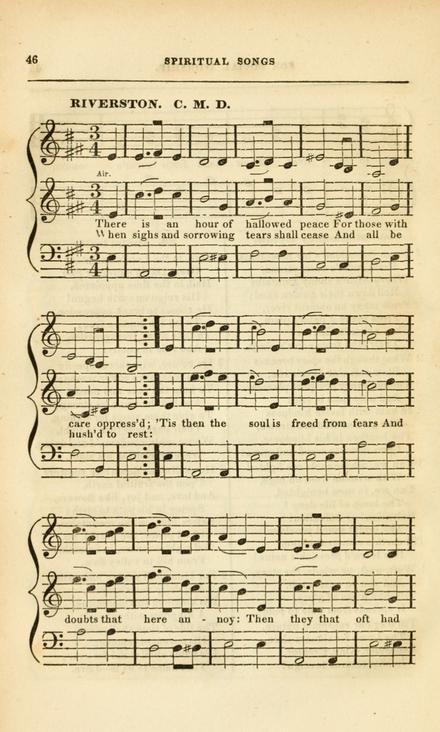 Spiritual Songs for Social Worship: adapted to the use of families and private circles, to missinary meetings, to monthly concert, and to other occasions of special interest.(Rev. and Enl. Ed.) page 46
