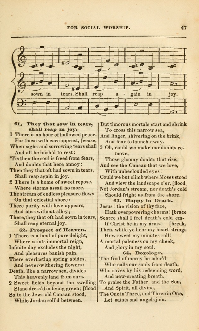 Spiritual Songs for Social Worship: adapted to the use of families and private circles, to missinary meetings, to monthly concert, and to other occasions of special interest.(Rev. and Enl. Ed.) page 47