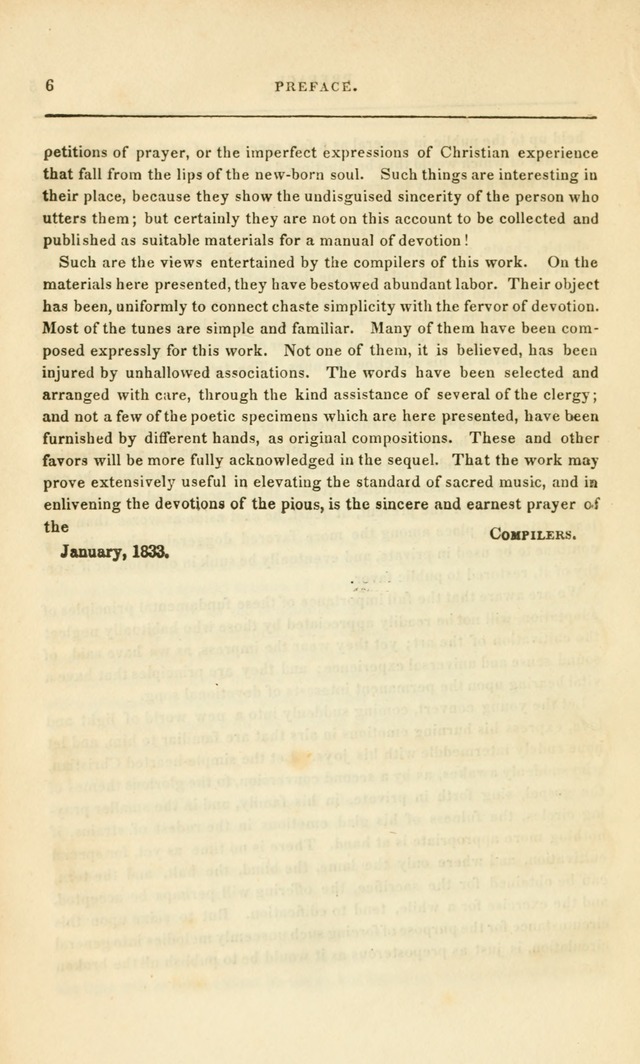 Spiritual Songs for Social Worship: adapted to the use of families and private circles, to missinary meetings, to monthly concert, and to other occasions of special interest.(Rev. and Enl. Ed.) page 6