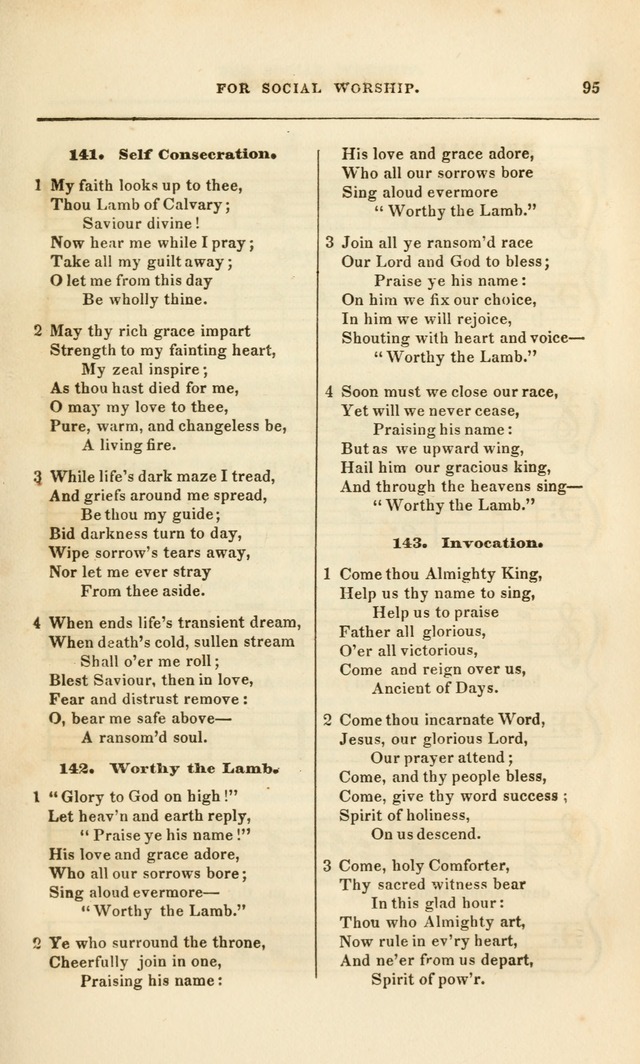 Spiritual Songs for Social Worship: adapted to the use of families and private circles, to missinary meetings, to monthly concert, and to other occasions of special interest.(Rev. and Enl. Ed.) page 95