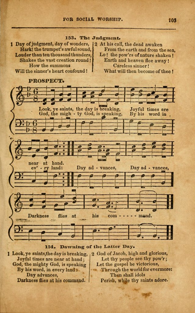 Spiritual Songs for Social Worship: adapted to the use of families and private circles in seasons of revival, to missionary meetings, to the monthly concert, and to other occasions... (3rd ed.) page 103