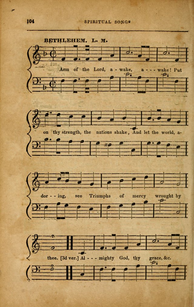 Spiritual Songs for Social Worship: adapted to the use of families and private circles in seasons of revival, to missionary meetings, to the monthly concert, and to other occasions... (3rd ed.) page 104