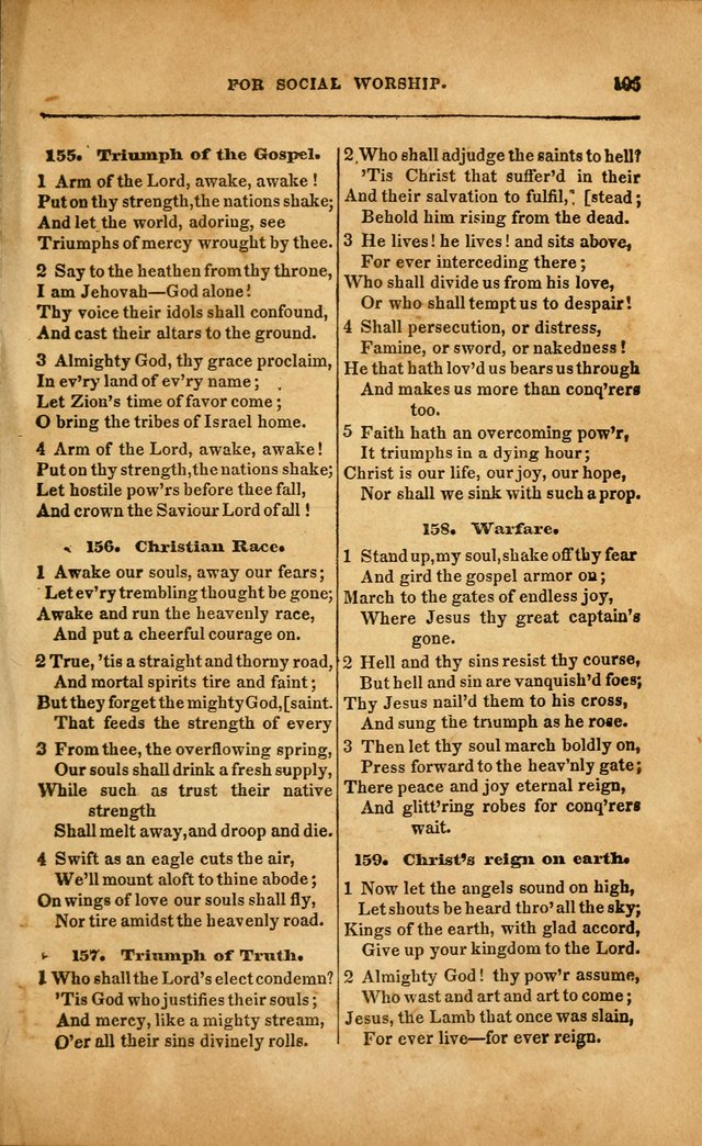 Spiritual Songs for Social Worship: adapted to the use of families and private circles in seasons of revival, to missionary meetings, to the monthly concert, and to other occasions... (3rd ed.) page 105