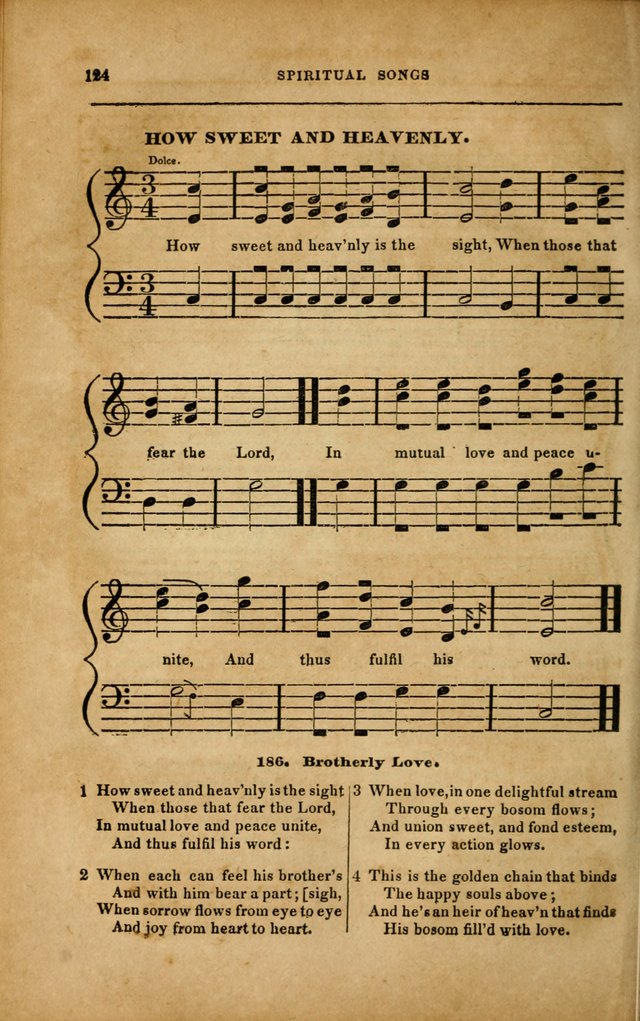 Spiritual Songs for Social Worship: adapted to the use of families and private circles in seasons of revival, to missionary meetings, to the monthly concert, and to other occasions... (3rd ed.) page 124