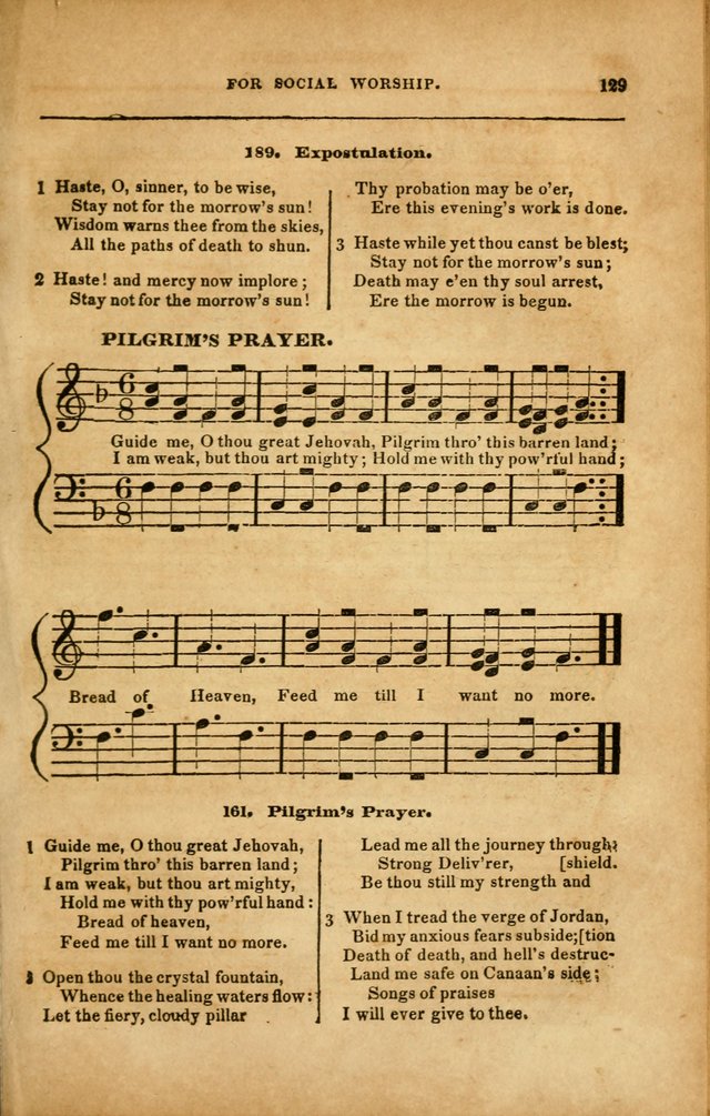 Spiritual Songs for Social Worship: adapted to the use of families and private circles in seasons of revival, to missionary meetings, to the monthly concert, and to other occasions... (3rd ed.) page 129