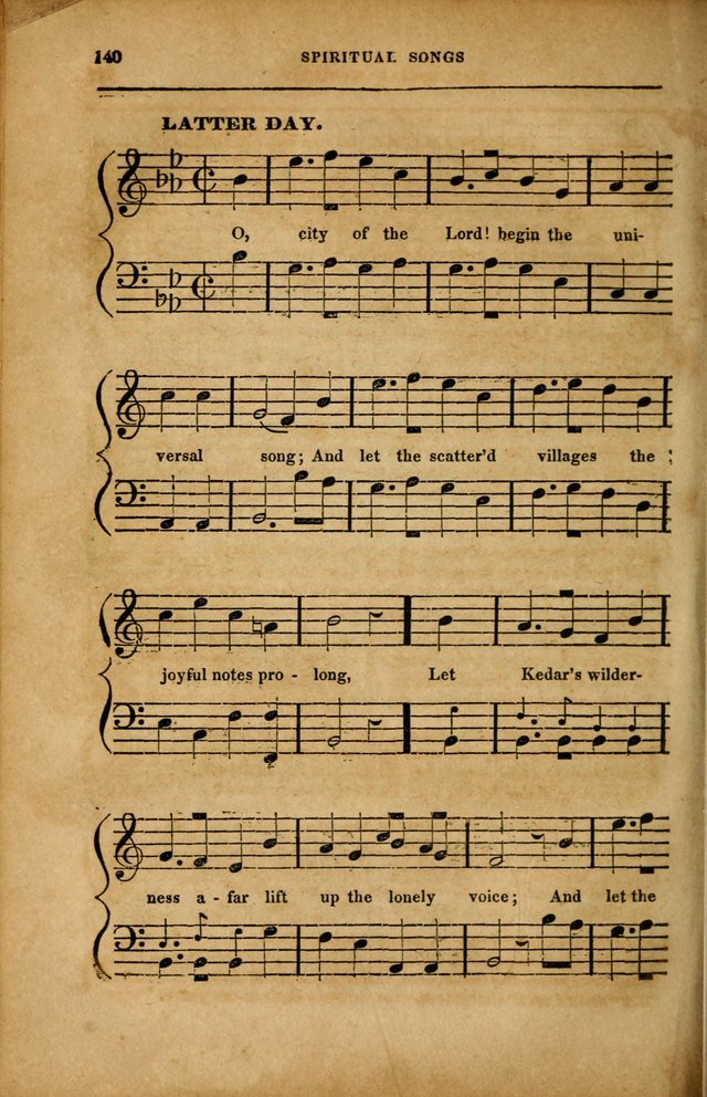 Spiritual Songs for Social Worship: adapted to the use of families and private circles in seasons of revival, to missionary meetings, to the monthly concert, and to other occasions... (3rd ed.) page 140