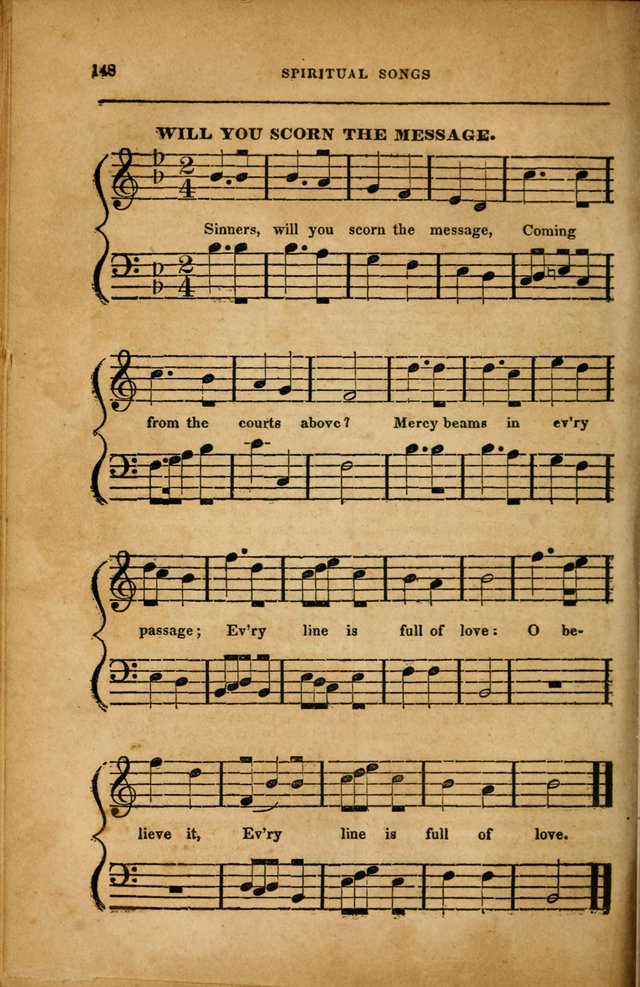 Spiritual Songs for Social Worship: adapted to the use of families and private circles in seasons of revival, to missionary meetings, to the monthly concert, and to other occasions... (3rd ed.) page 148