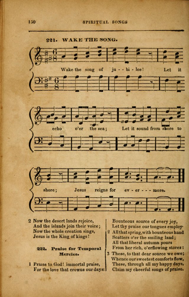 Spiritual Songs for Social Worship: adapted to the use of families and private circles in seasons of revival, to missionary meetings, to the monthly concert, and to other occasions... (3rd ed.) page 150