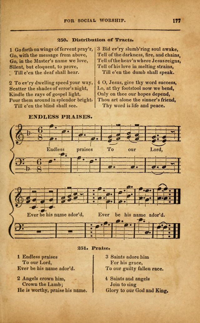 Spiritual Songs for Social Worship: adapted to the use of families and private circles in seasons of revival, to missionary meetings, to the monthly concert, and to other occasions... (3rd ed.) page 177