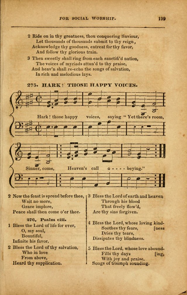 Spiritual Songs for Social Worship: adapted to the use of families and private circles in seasons of revival, to missionary meetings, to the monthly concert, and to other occasions... (3rd ed.) page 199