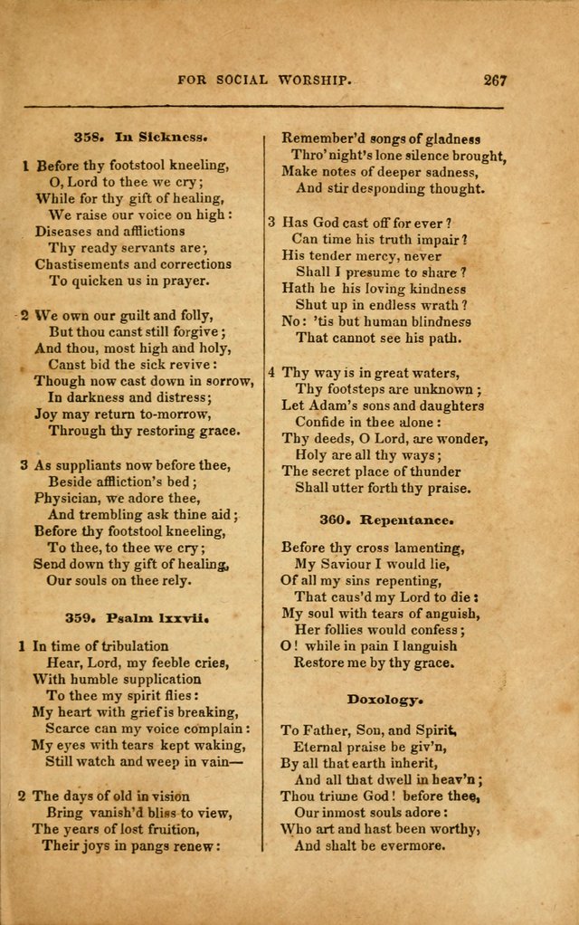 Spiritual Songs for Social Worship: adapted to the use of families and private circles in seasons of revival, to missionary meetings, to the monthly concert, and to other occasions... (3rd ed.) page 267
