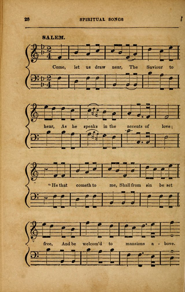 Spiritual Songs for Social Worship: adapted to the use of families and private circles in seasons of revival, to missionary meetings, to the monthly concert, and to other occasions... (3rd ed.) page 28