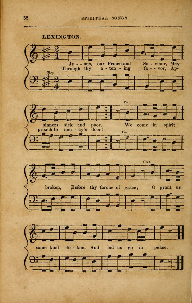 Spiritual Songs for Social Worship: adapted to the use of families and private circles in seasons of revival, to missionary meetings, to the monthly concert, and to other occasions... (3rd ed.) page 32