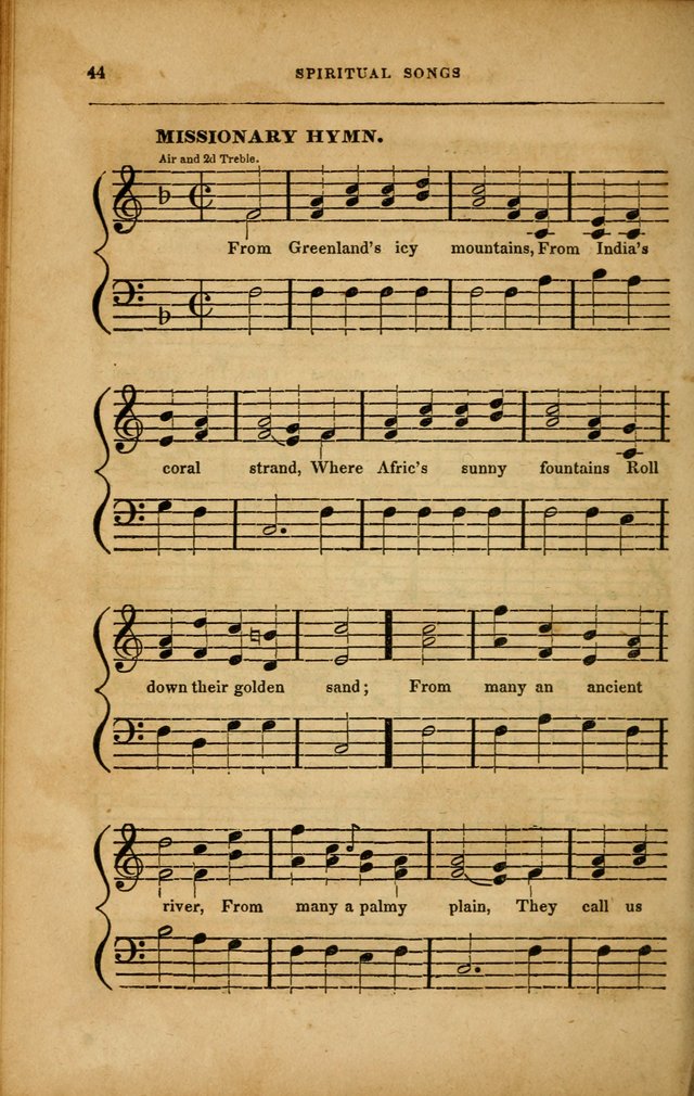 Spiritual Songs for Social Worship: adapted to the use of families and private circles in seasons of revival, to missionary meetings, to the monthly concert, and to other occasions... (3rd ed.) page 44