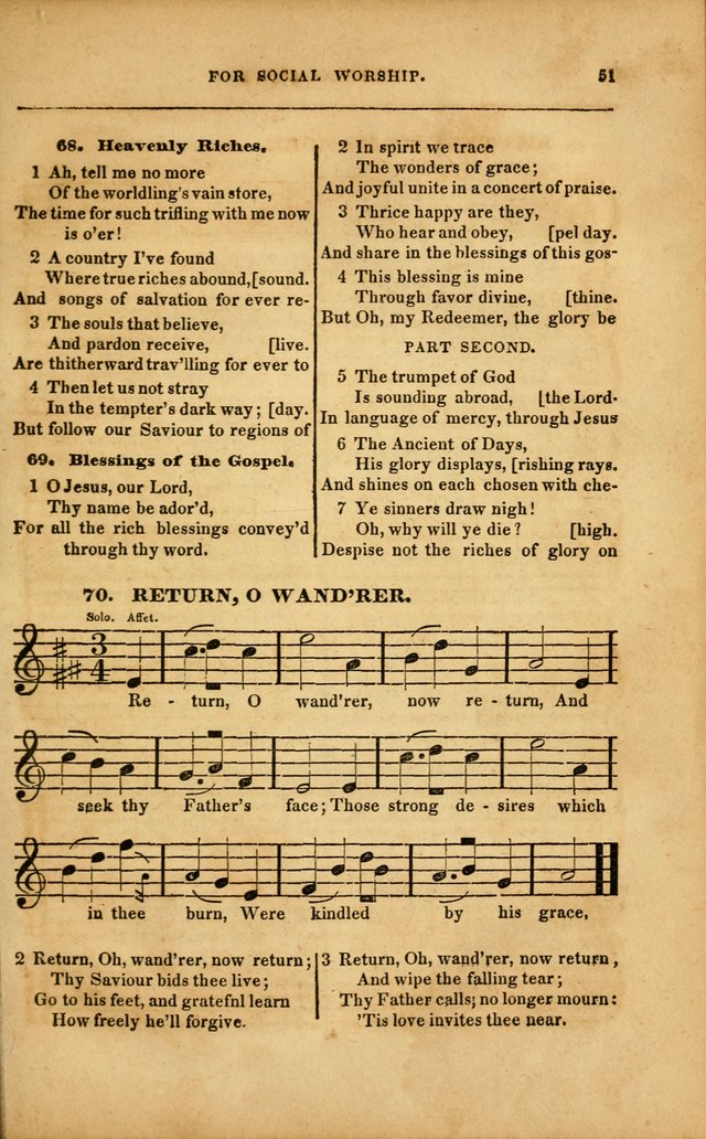 Spiritual Songs for Social Worship: adapted to the use of families and private circles in seasons of revival, to missionary meetings, to the monthly concert, and to other occasions... (3rd ed.) page 51
