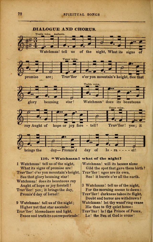 Spiritual Songs for Social Worship: adapted to the use of families and private circles in seasons of revival, to missionary meetings, to the monthly concert, and to other occasions... (3rd ed.) page 72