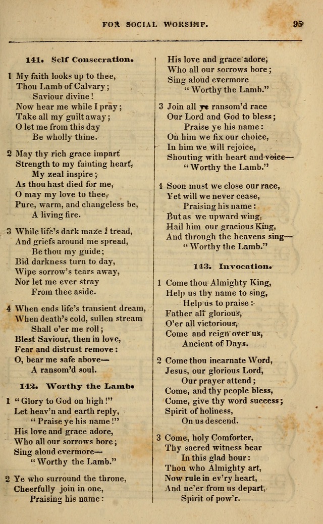 Spiritual songs, for social worship: adapted to the use of families and private circles in seasons of revival, to missionary meetings, to the monthly concert, and other occasions of special interest page 100