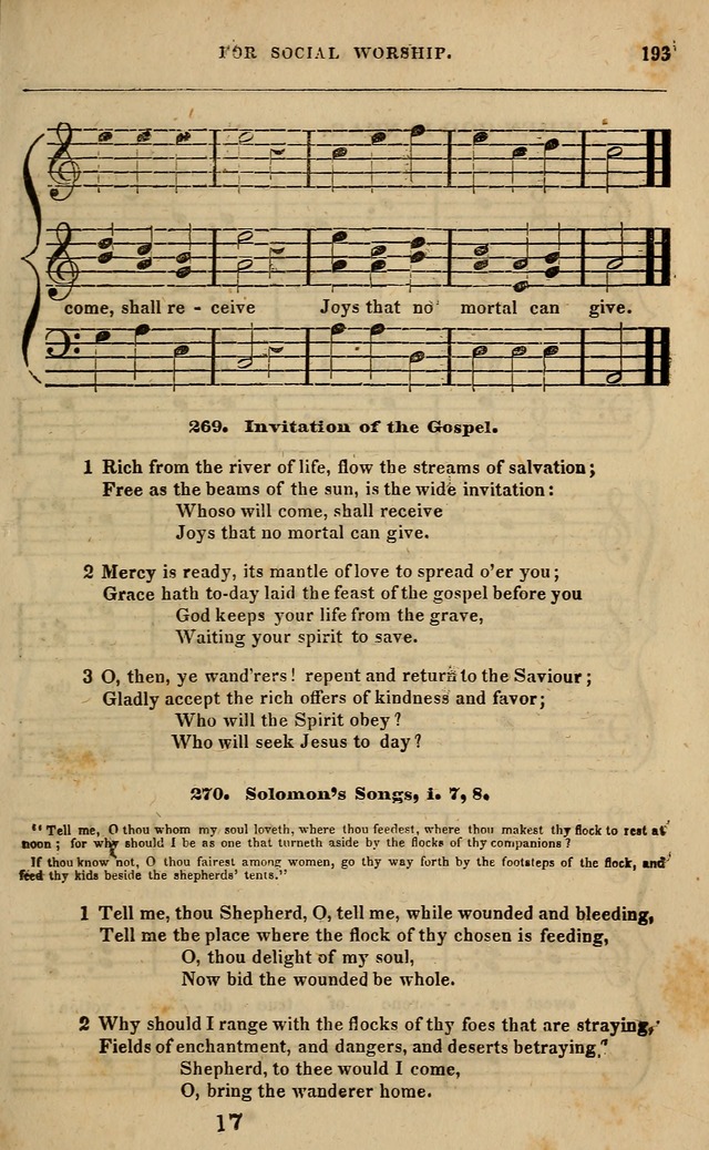 Spiritual songs, for social worship: adapted to the use of families and private circles in seasons of revival, to missionary meetings, to the monthly concert, and other occasions of special interest page 198