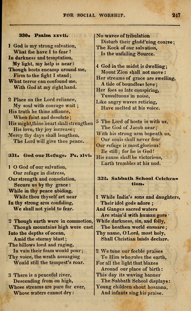 Spiritual songs, for social worship: adapted to the use of families and private circles in seasons of revival, to missionary meetings, to the monthly concert, and other occasions of special interest page 252