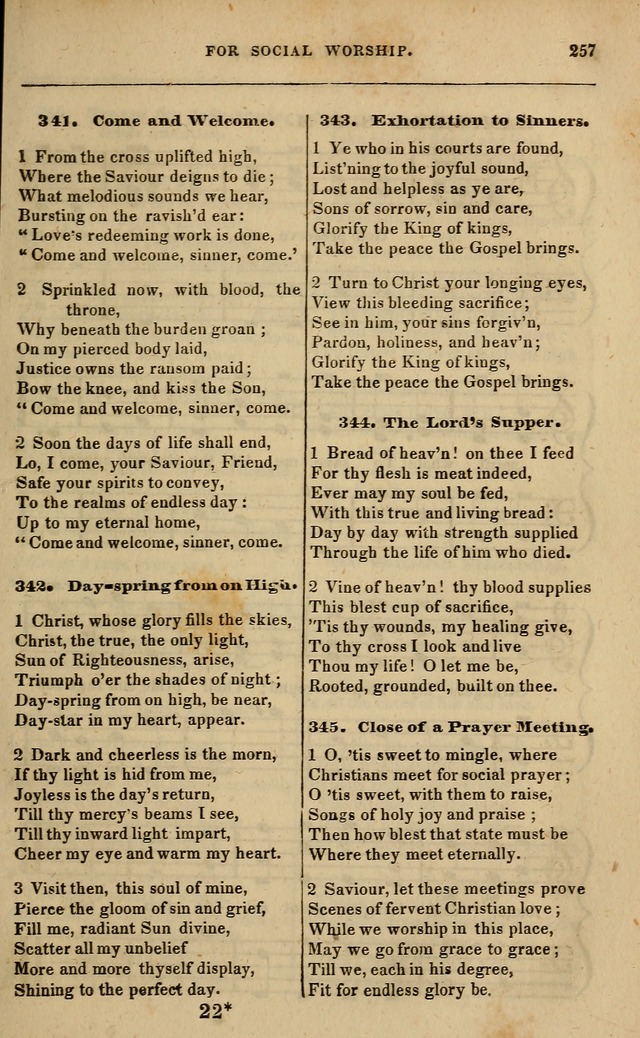 Spiritual songs, for social worship: adapted to the use of families and private circles in seasons of revival, to missionary meetings, to the monthly concert, and other occasions of special interest page 262
