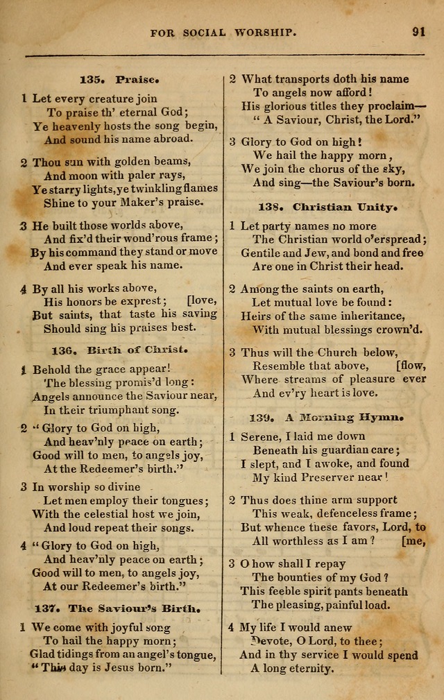 Spiritual songs, for social worship: adapted to the use of families and private circles in seasons of revival, to missionary meetings, to the monthly concert, and other occasions of special interest page 100