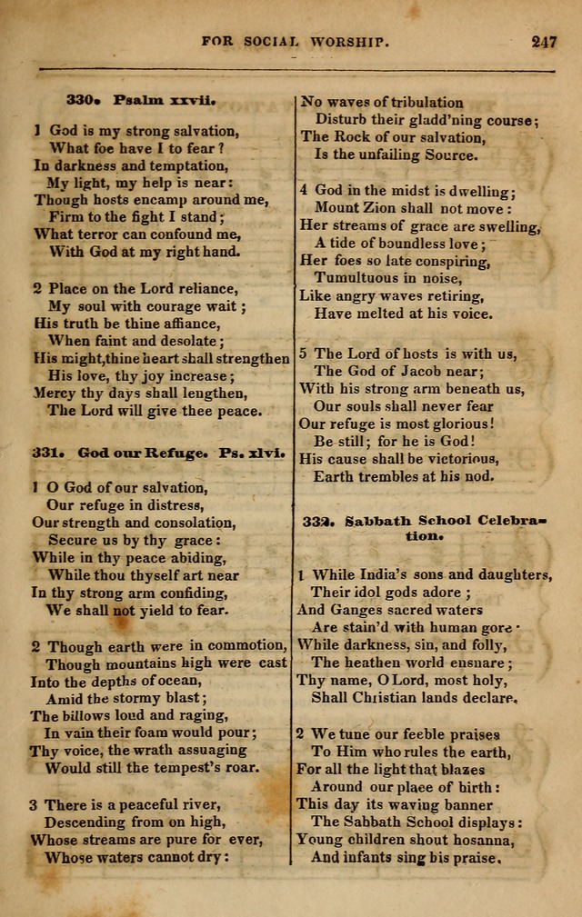 Spiritual songs, for social worship: adapted to the use of families and private circles in seasons of revival, to missionary meetings, to the monthly concert, and other occasions of special interest page 256
