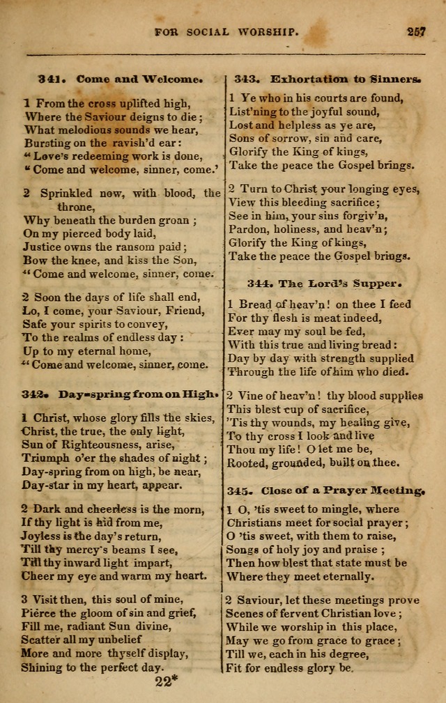 Spiritual songs, for social worship: adapted to the use of families and private circles in seasons of revival, to missionary meetings, to the monthly concert, and other occasions of special interest page 266