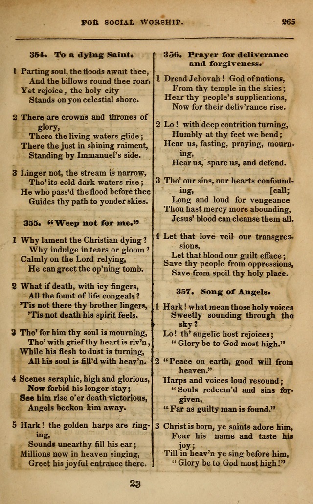 Spiritual songs, for social worship: adapted to the use of families and private circles in seasons of revival, to missionary meetings, to the monthly concert, and other occasions of special interest page 274